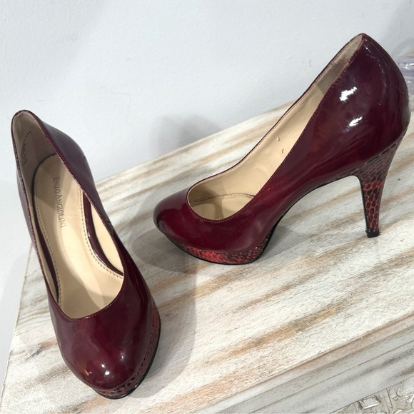 Enzo Angiolini High Heels Women’s Sz 6 Merlot Snake Skin Vegan Patent Leather - Picture 8 of 15